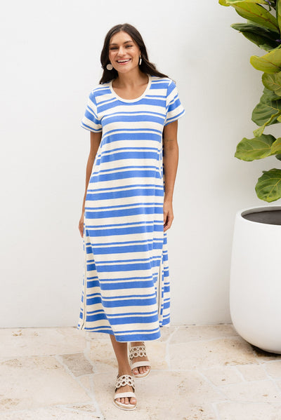 Tides Blue Stripe Cotton Tee Dress