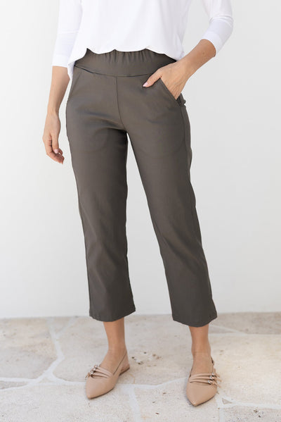 SmartFlex Olive Straight Leg Pants