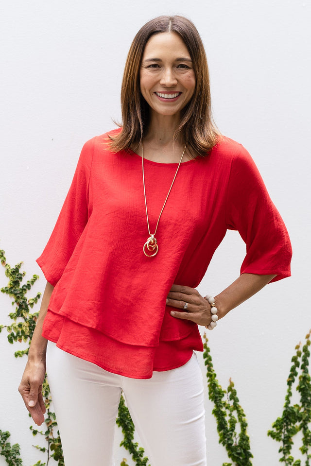 Liora Red Layered Top,Lifestyle