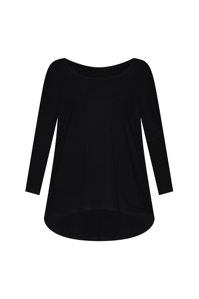 Black Milan 3/4 Sleeve Top,ghost-mani image 4
