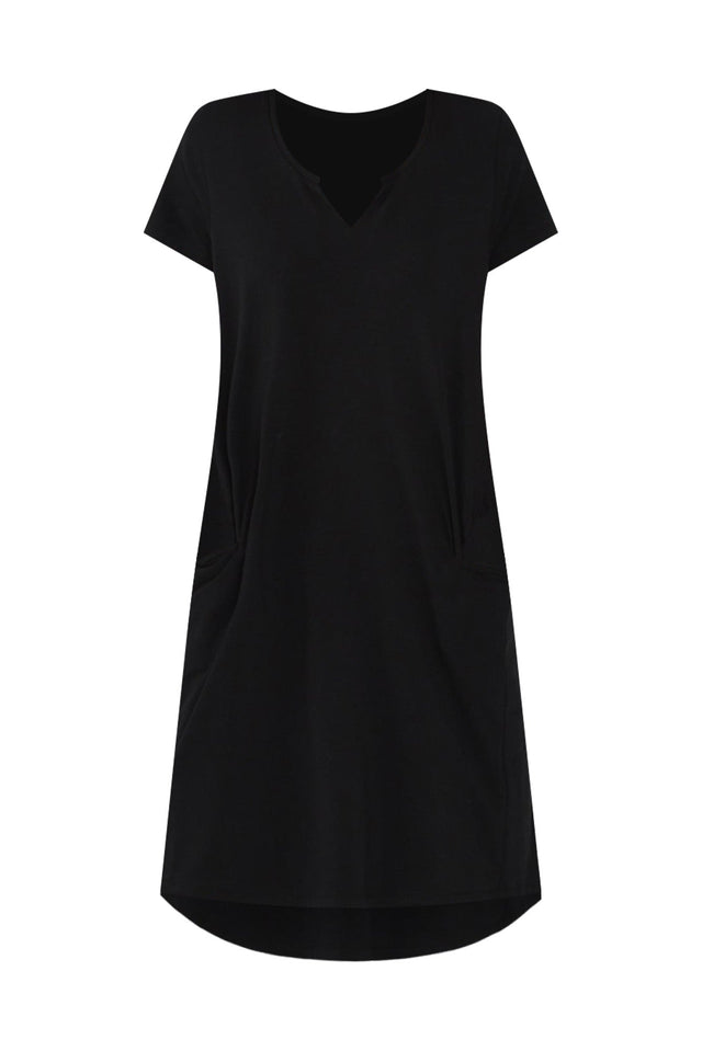 Mandy Black Cotton Tee Dress,ghost-mani image 7
