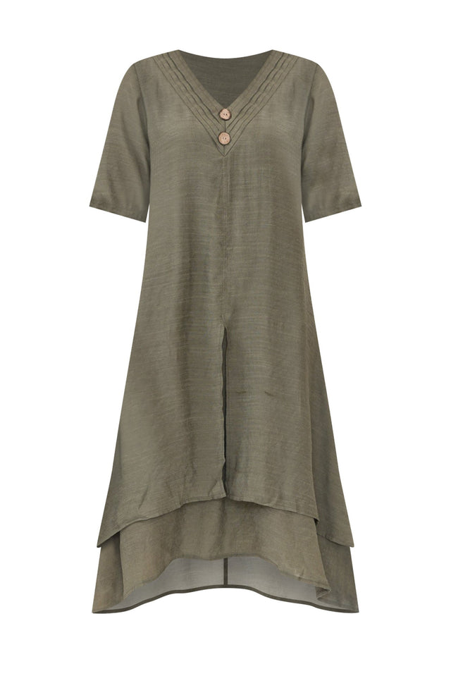 Nala Khaki Layers Dress,ghost-mani image 6