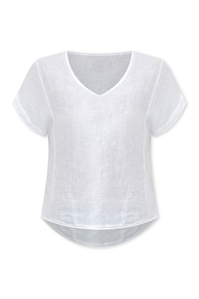 Dorian White Linen Cotton Top,ghost-mani image 9