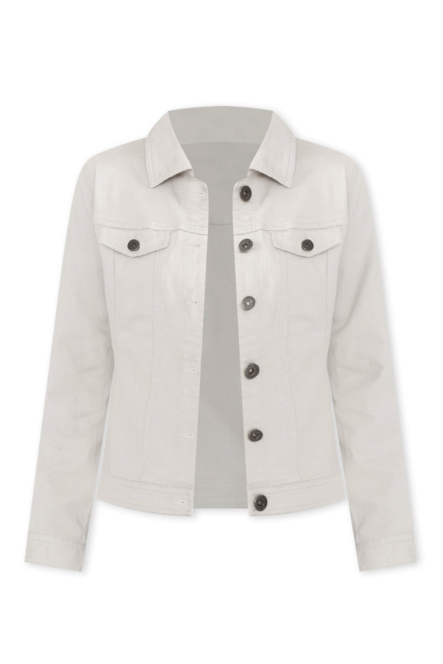 Danielle Stone Stretch Jean Jacket,ghost-mani image 4