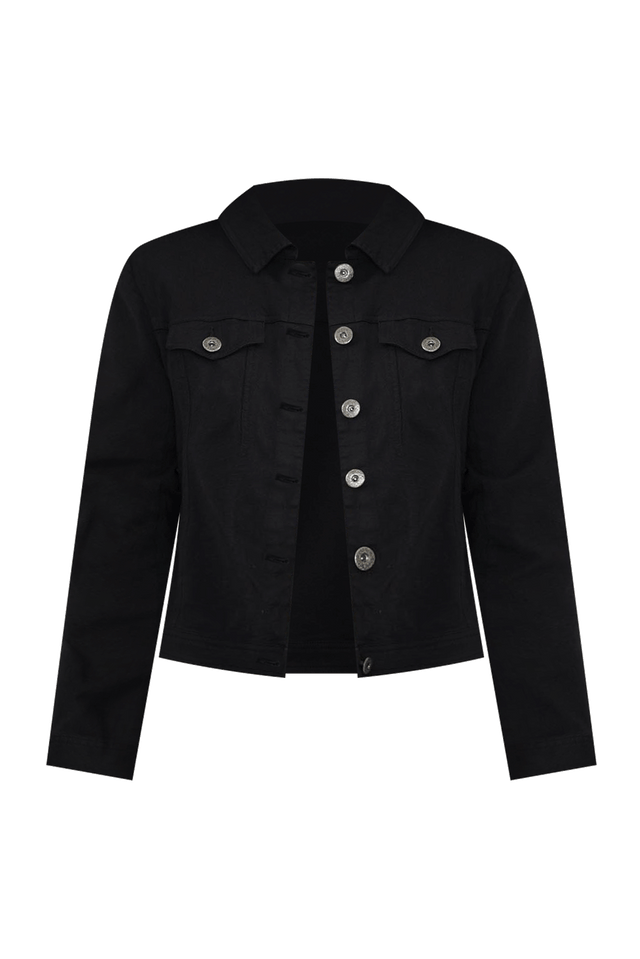 Danielle Black Stretch Jean Jacket,ghost-mani image 4