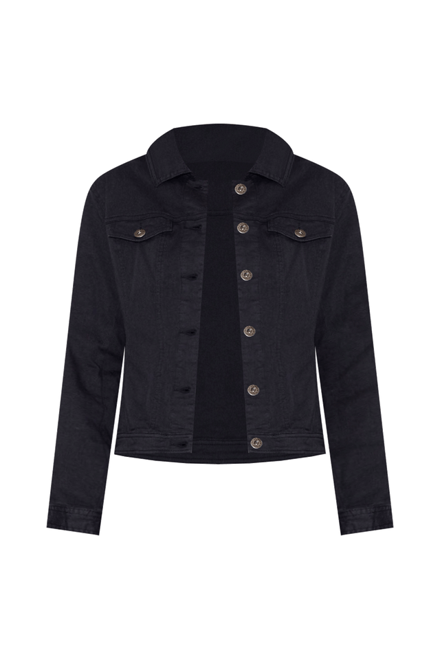 Danielle Navy Stretch Jean Jacket,ghost-mani image 8