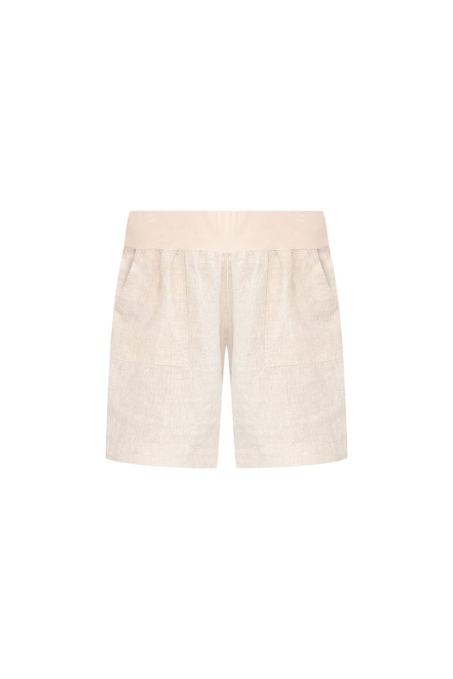 Aster Natural Linen Shorts,ghost-mani image 4
