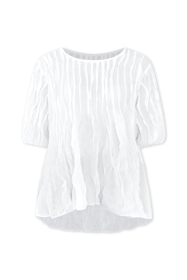 Selma White Crinkle Cotton Top,ghost-mani image 5