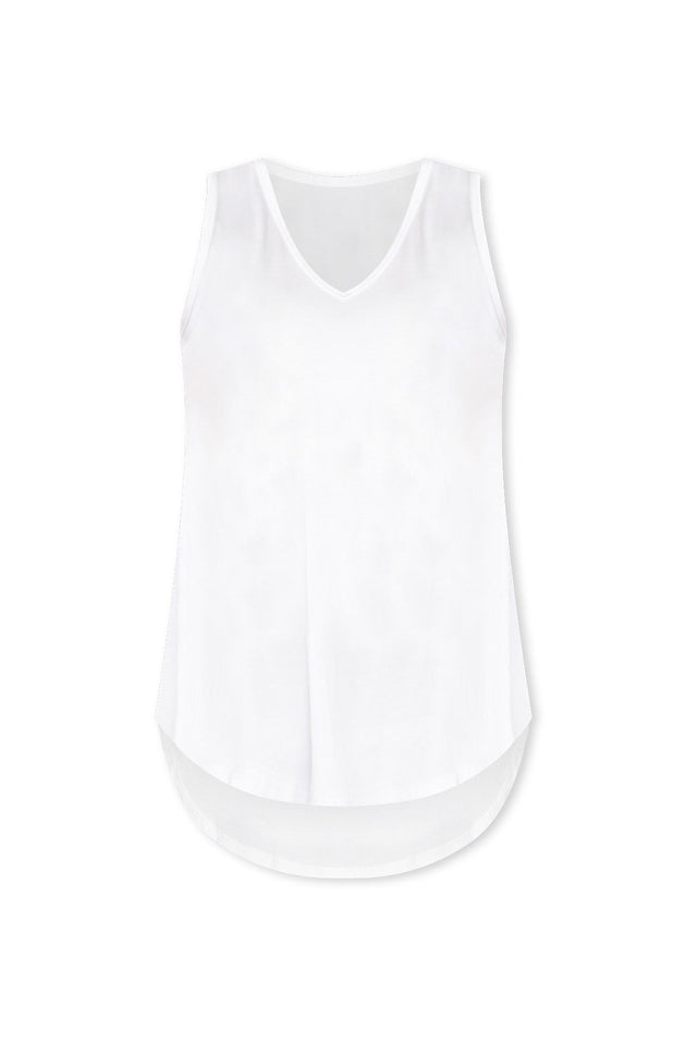 Rihanna White Bamboo Tank,ghost-mani image 3