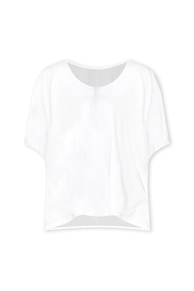 Sorronda White Bamboo Batwing Top,ghost-mani image 3