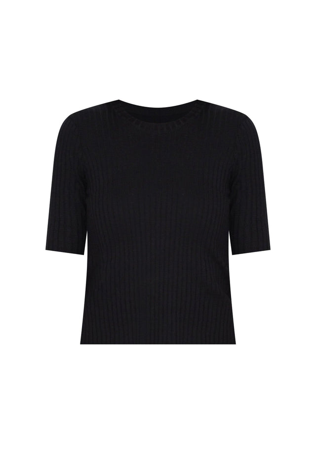 Olivia Black Bamboo Knit Tee,ghost-mani image 3