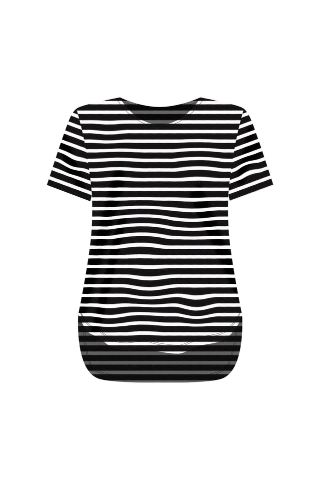 Janis Black Stripe Bamboo Tee,ghost-mani