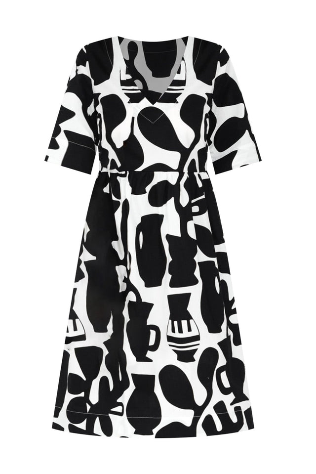 Brightside Black Abstract Cotton Dress,ghost-mani image 3