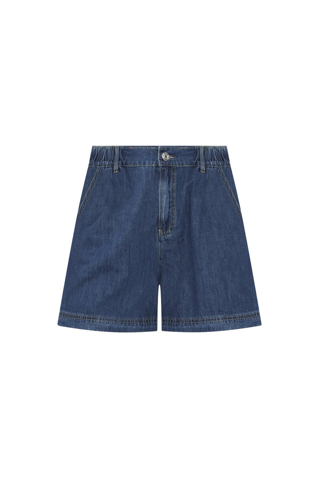 Matilda Dark Blue Denim Stretch Shorts,ghost-mani image 3