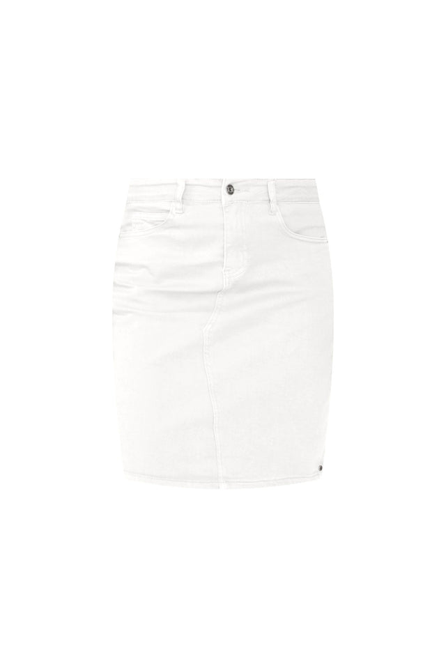 Belle White Stretch Denim Skirt,ghost-mani image 6