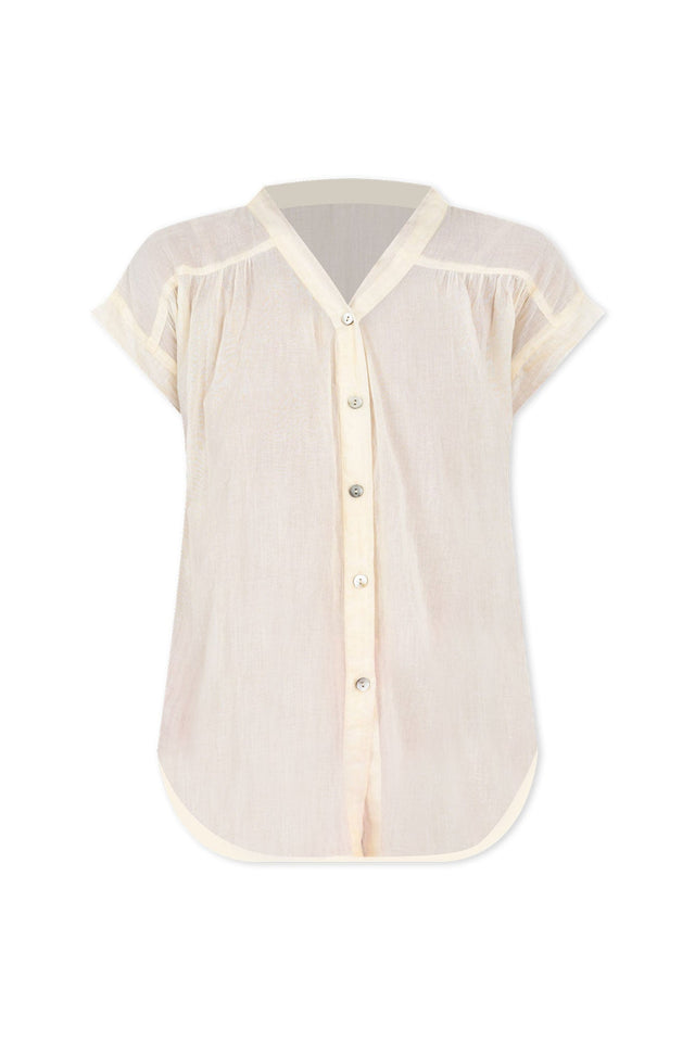 Nevada White Cotton Button Top,ghost-mani image 3