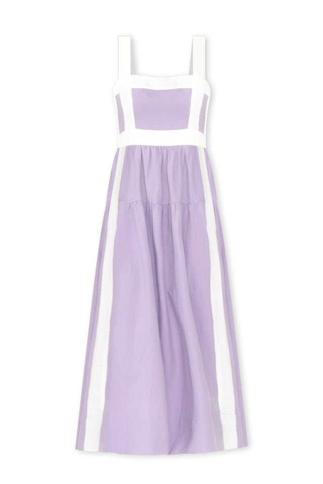 Jolie Purple Trim Cotton Blend Dress,ghost-mani image 3
