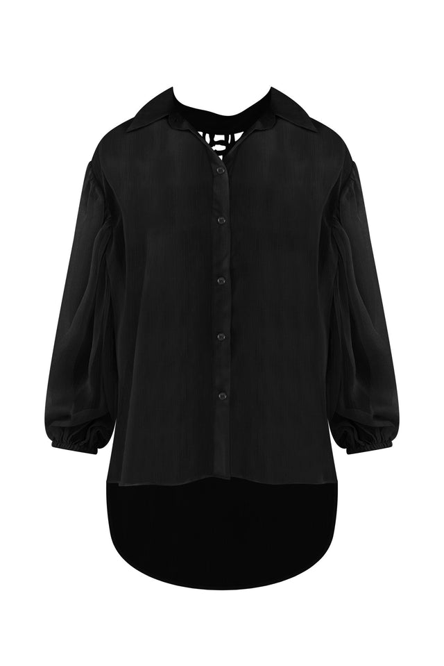 Eden Black Collared Shirt,ghost-mani image 3
