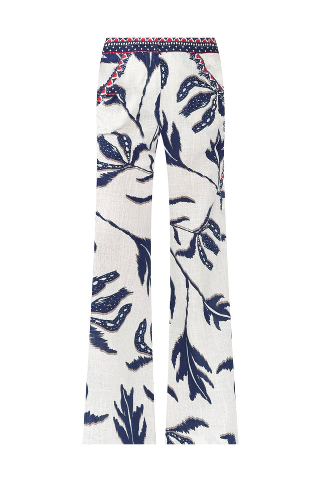 Eudora Palm Shadow Linen Blend Pants,ghost-mani image 3
