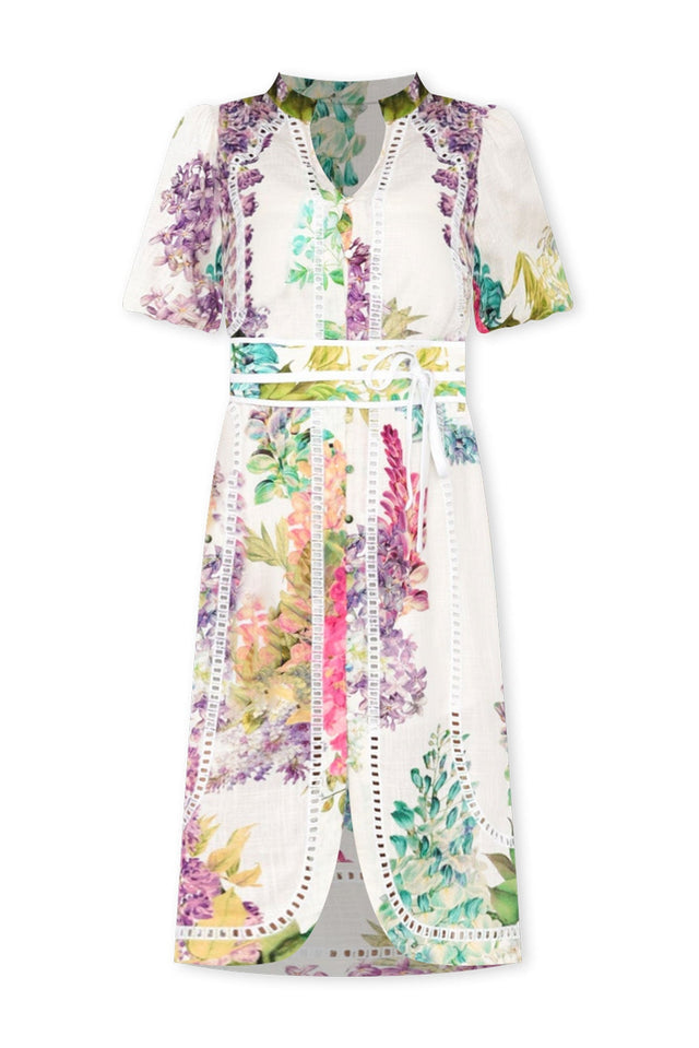 Carlyle Wisteria Alba Linen Blend Dress,ghost-mani image 3