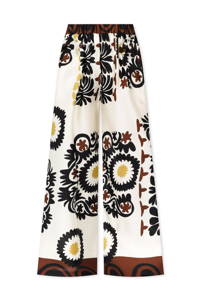 Plato Cream Abstract Wide Leg Pants,ghost-mani image 3