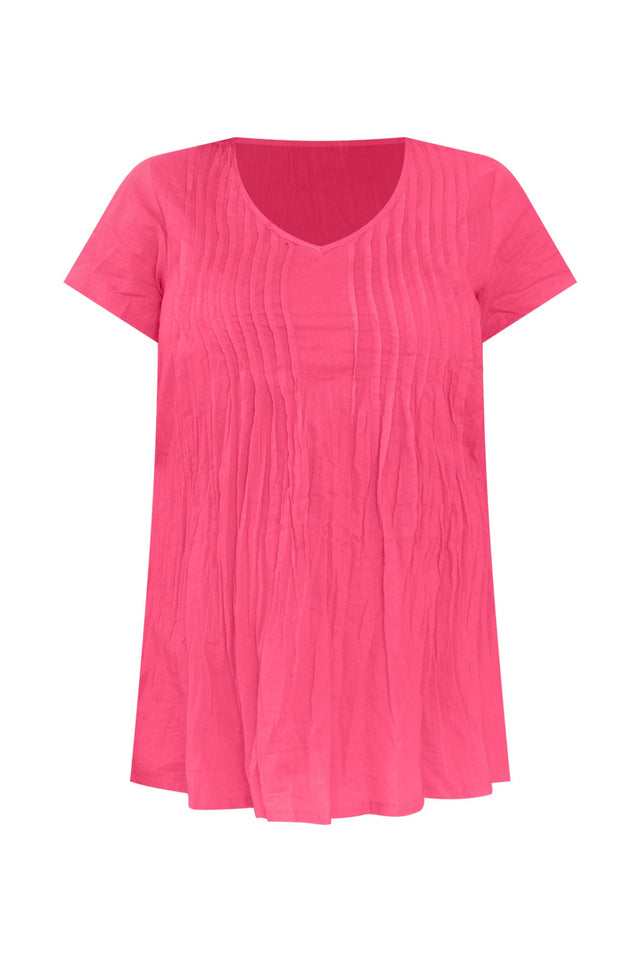 Fia Hot Pink Crinkle Cotton Top,ghost-mani image 7