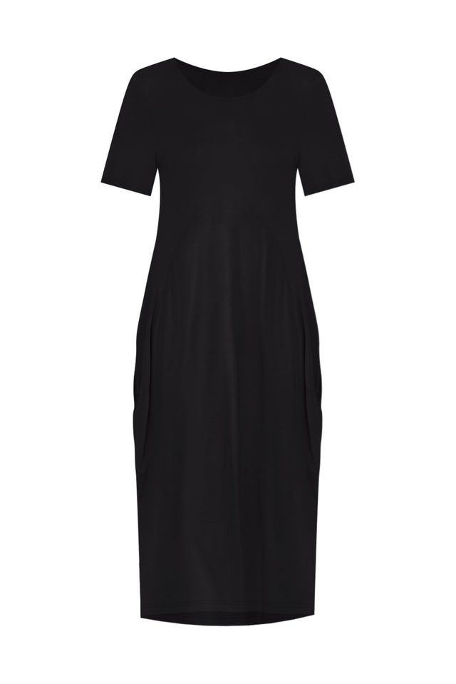 Glenda Black Short Sleeve Crescent Dress,ghost-mani image 9