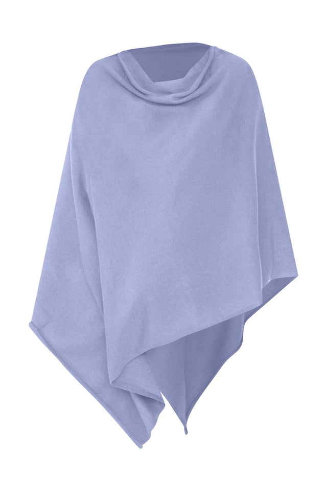 Amy Blue Wool Blend Poncho,ghost-mani image 3