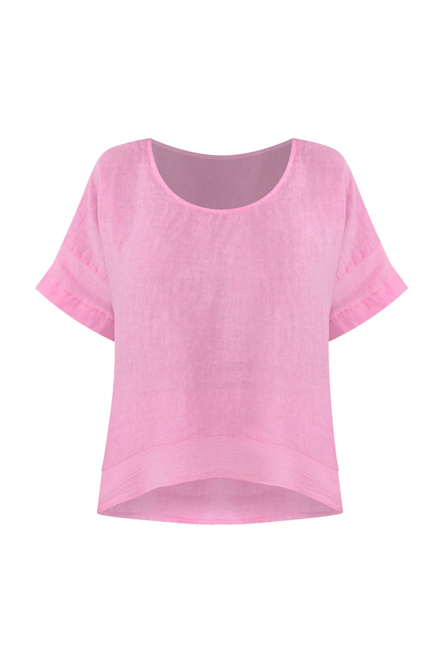 Kaya Pink Linen Top,ghost-mani image 3