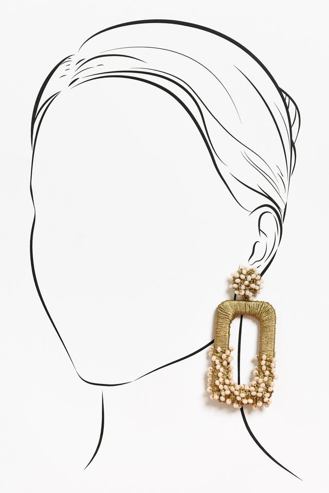 Peppa Gold Beaded Drop Earrings image 2
