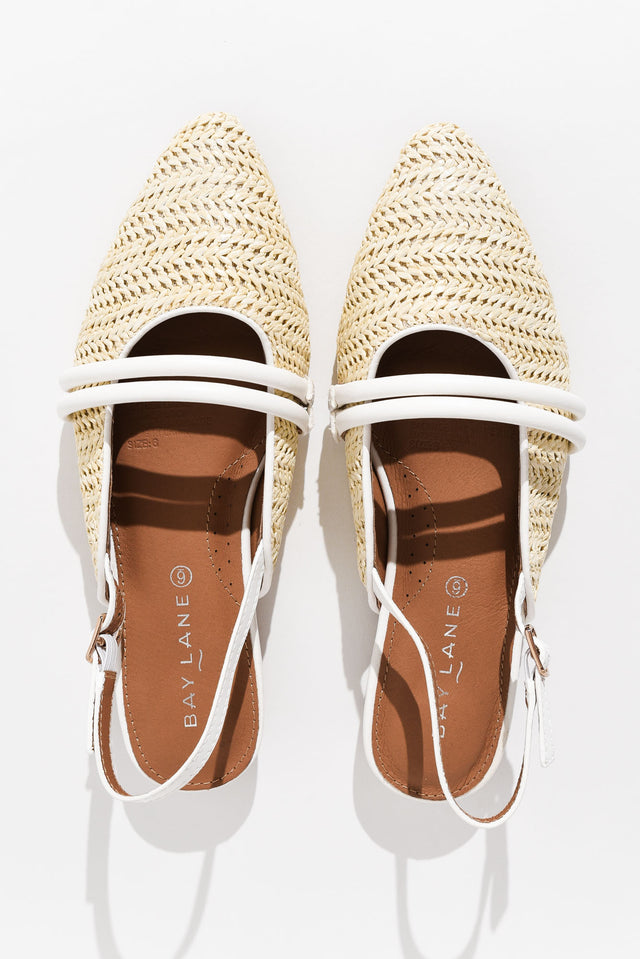 Abby Cream Raffia Leather Slingback Mule image 4