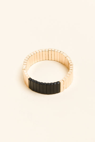 Abel Black Contrast Beaded Bracelet