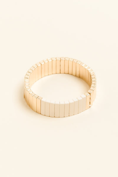 Abel Cream Contrast Beaded Bracelet