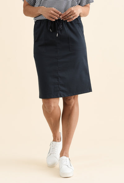 Abigail Navy Drawstring Skirt