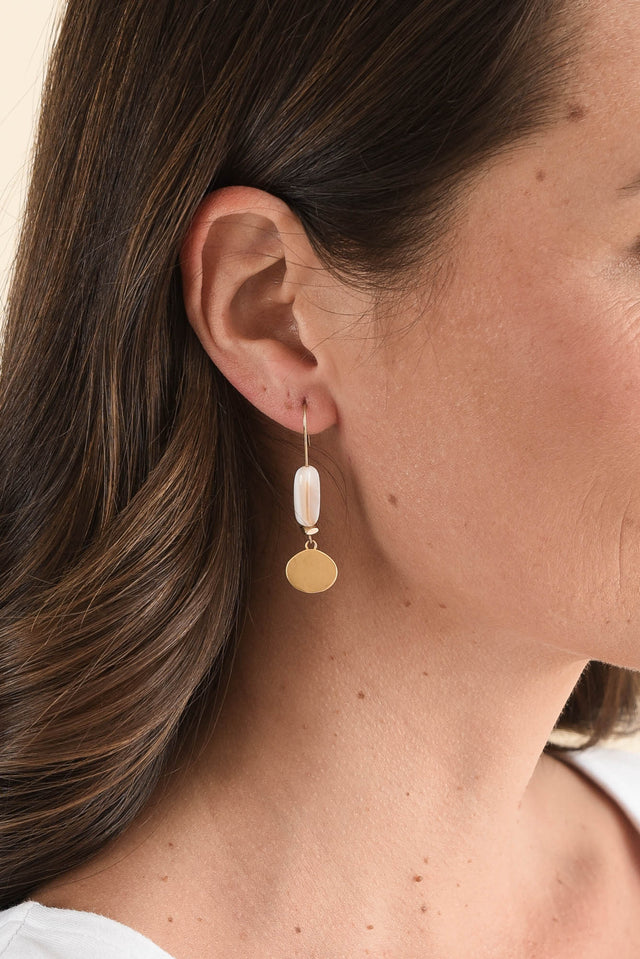 Abriella Gold Oval Hook Earrings