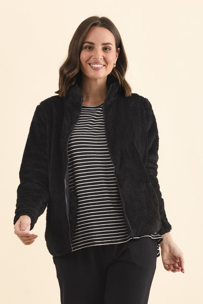 Ackerley Black Faux Fur Jacket
