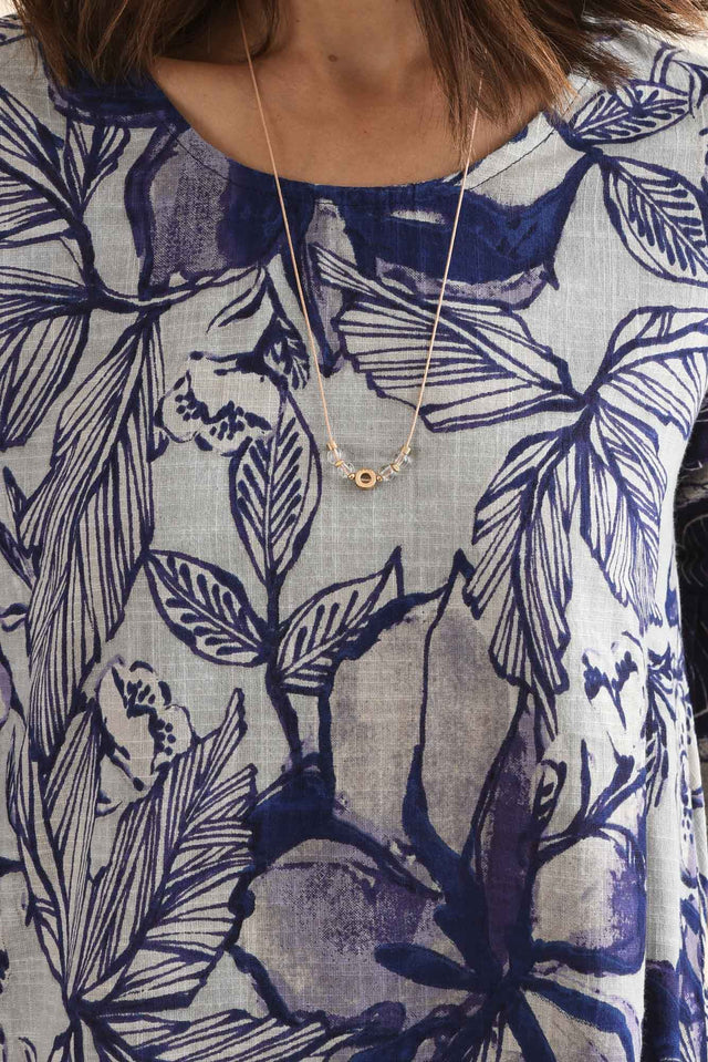 Act Blue Floral Cotton Ruffle Dress,Detail,Brunette model,alt text|model:Cara image 5