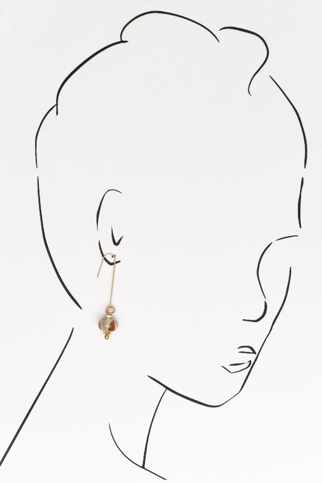 Adalena Rust Glass Hook Earrings