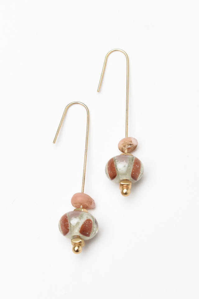 Adalena Rust Glass Hook Earrings