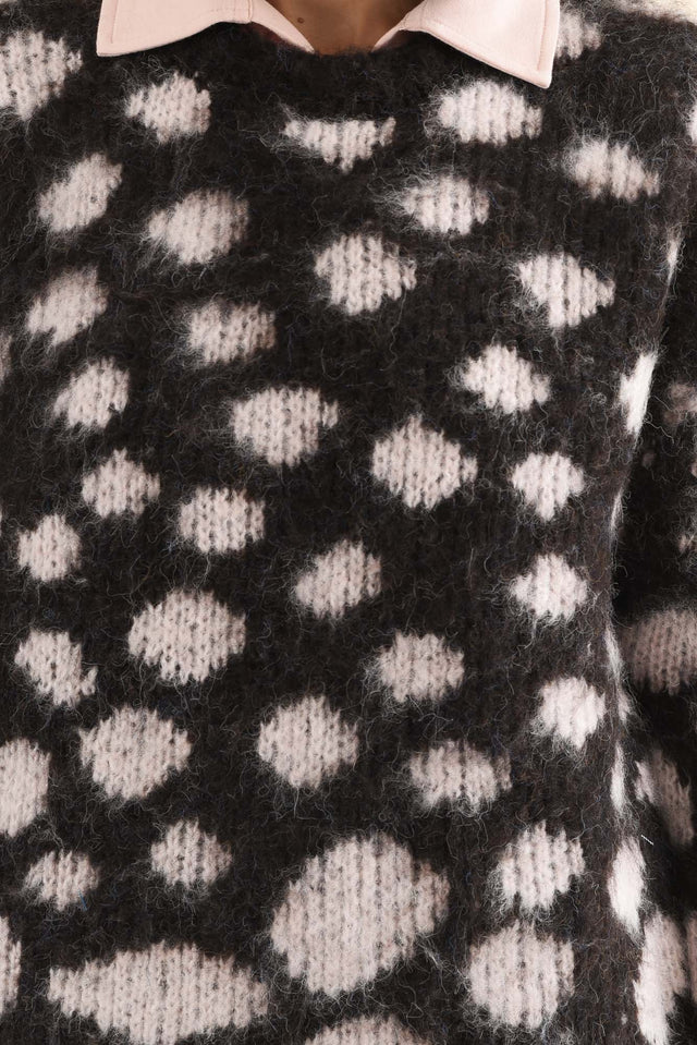 Adams Brown Spot Knit Jumper,Brunette model,alt text|model:Cara image 5
