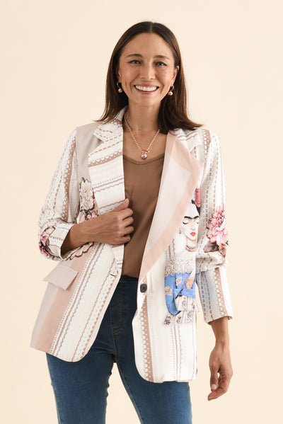 Aeris Mocha Artisan Collared Blazer