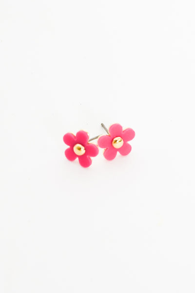 Aileen Fuchsia Flower Stud Earrings