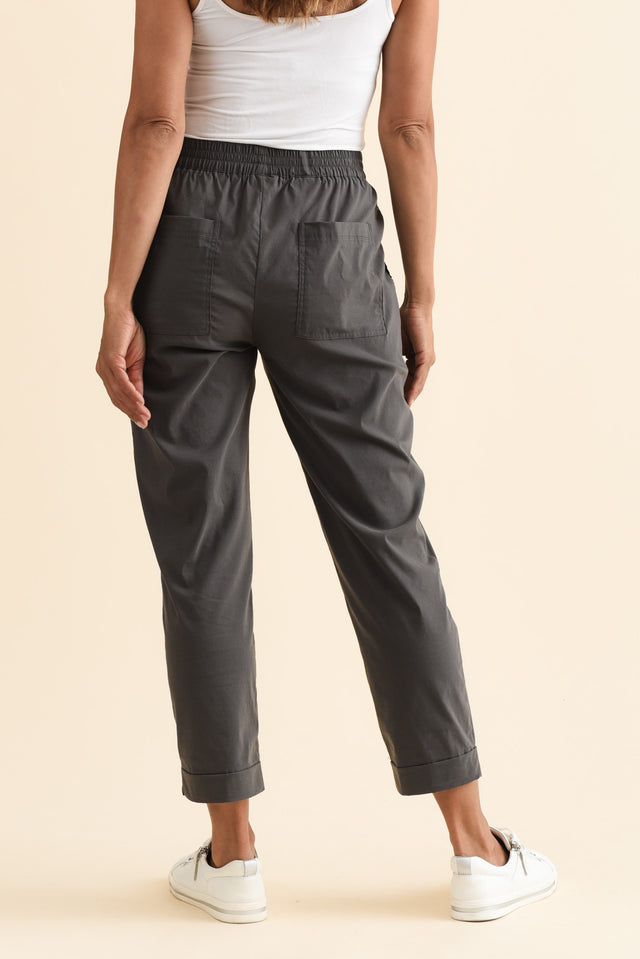 Air-Lite Charcoal Stretch Cropped Pants,Brunette model,alt text|model:Cara image 5