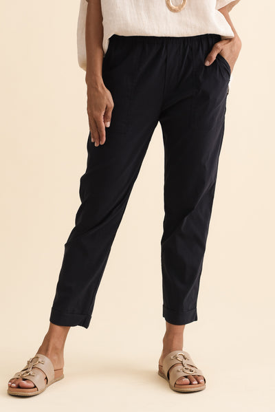 Air-Lite Navy Stretch Cropped Pants