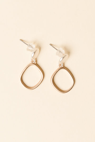 Airene Gold Geo Pendant Earrings