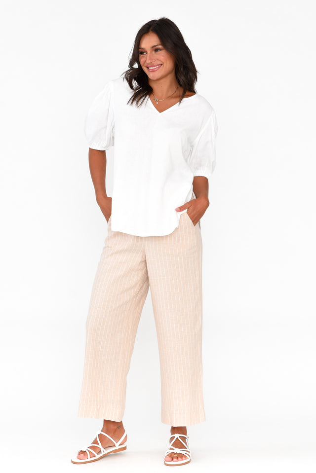 Parker Natural Stripe Linen Blend Pants