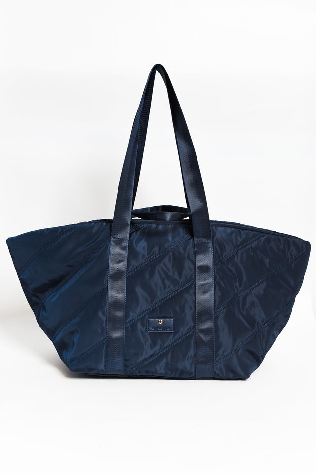Aleana Navy Quilted Tote Bag image 1