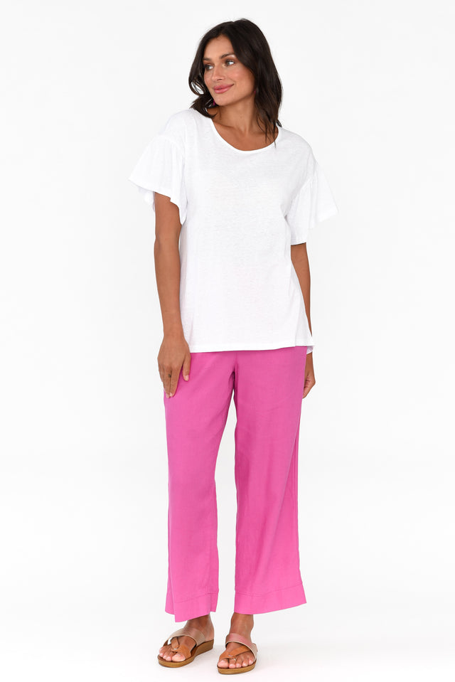 Parker Hot Pink Linen Blend Pants image 5