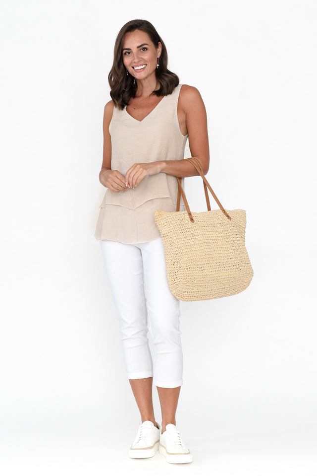 Alethia Natural Cotton Blend Layered Tank