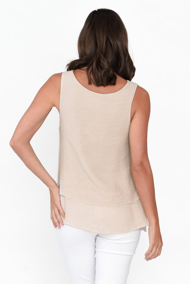 Alethia Natural Cotton Blend Layered Tank